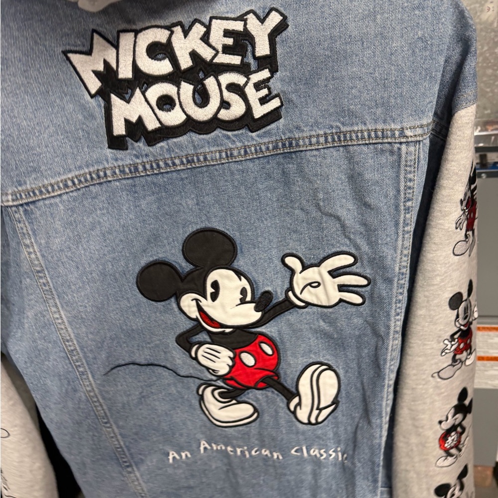 Denim Jean Jacket for Men or women Blue with Mickey Mouse